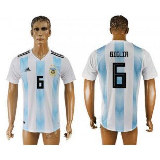 Argentina 6 BIGLIA Home 2018 FIFA World Cup Thailand Soccer Jersey