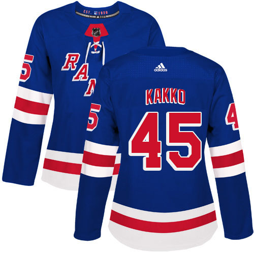 Adidas New York Rangers #45 Kappo Kakko Royal Blue Home Authentic Women’s Stitched NHL Jersey
