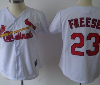 Womens St.Louis Cardinals #23 David Freese White With Red Jerseys