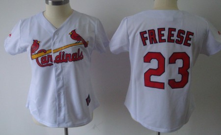 Womens St.Louis Cardinals #23 David Freese White With Red Jerseys