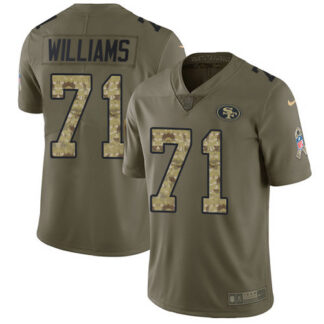San Francisco 49ers #71 Trent Williams Olive/Camo Men’s Stitched NFL Limited 2017 Salute To Service Jersey