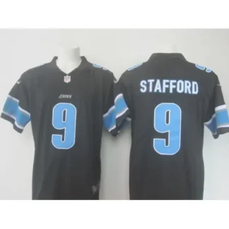 Men's Lions #9 Matthew Stafford Black Limited Rush Stitched NFL Jersey