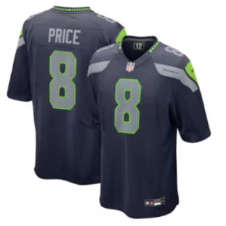 Men's Seattle Seahawks #8 Jadarian Price College Navy 2026 Draft Team Game Stitched Jersey