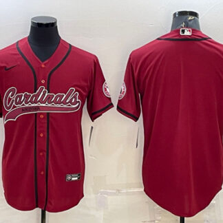 Men's Arizona Cardinals Blank Red With Patch Cool Base Stitched Baseball Jersey