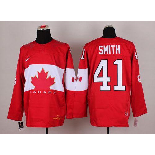 Olympic 2014 CA. #41 Mike Smith Red Stitched NHL Jersey