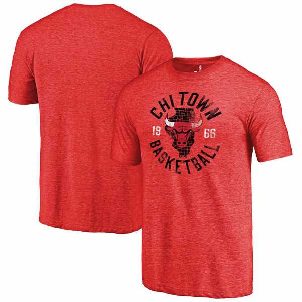 Chicago Bulls Red Chi Town Hometown Fanatics Branded Tri-Blend T-Shirt (2)