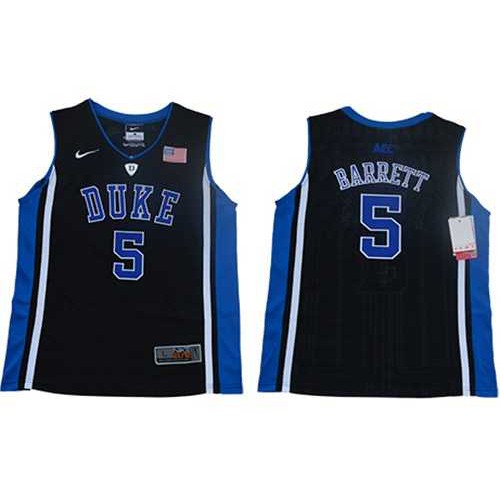 Youth Duke Blue Devils #5 R.J. Barrett Black Blue Basketball Elite Stitched NCAA Jersey