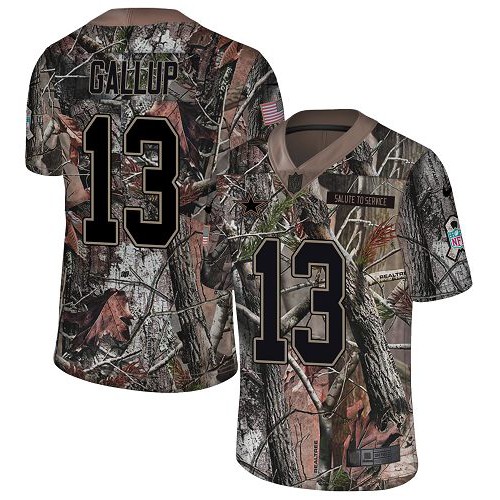 Nike Dallas Cowboys #13 Michael Gallup Camo Men’s Stitched NFL Limited Rush Realtree Jersey