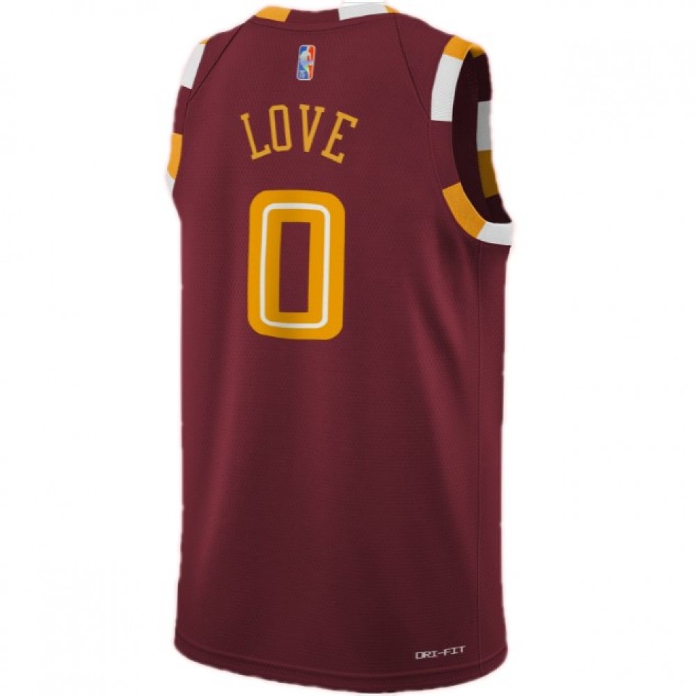 Men's Cleveland Cavaliers Kevin Love #0 Nike Wine 2021/22 Swingman NBA Jersey - City Edition - Image 2