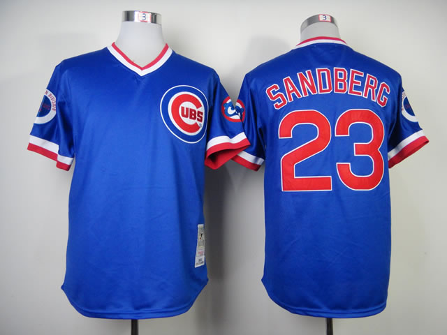 Chicago Cubs #23 Sandberg Blue 1984 Throwback Pullover Jerseys