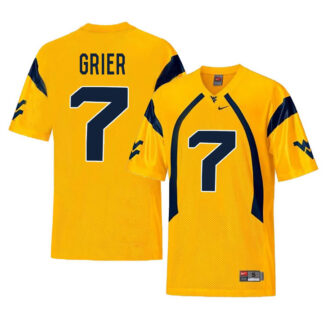 West Virginia Mountaineers 7 Will Grier Gold College Football Jersey Dzhi