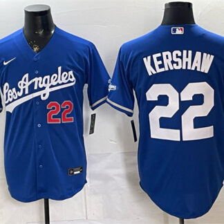 Men's Los Angeles Dodgers #22 Clayton Kershaw Royal Alternate Stadium Stitched Baseball Jersey