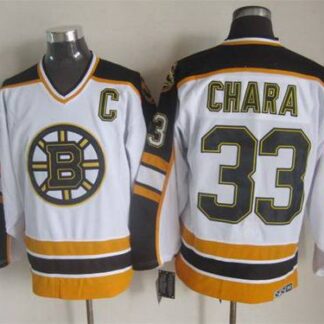 Men's Boston Bruins #33 Zdeno Chara 1996-97 White CCM Vintage Throwback Jersey