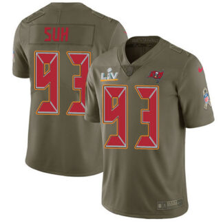 Nike Tampa Bay Buccaneers #93 Ndamukong Suh Olive Youth Super Bowl LV Bound Stitched NFL Limited 2017 Salute To Ser...