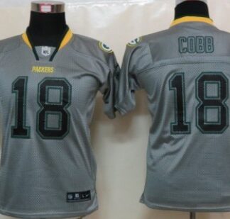 Nike Green Bay Packers #18 Randall Cobb Lights Out Gray Kids Jersey