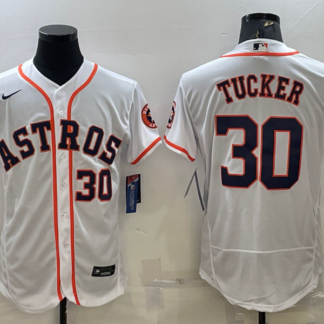 Men's Houston Astros #30 Kyle Tucker White Stitched MLB Flex Base Nike Jersey