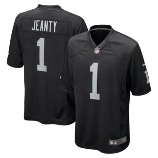 Youth Las Vegas Raiders #1 Ashton Jeanty Black 2025 NFL Draft First Round Pick Game Jersey