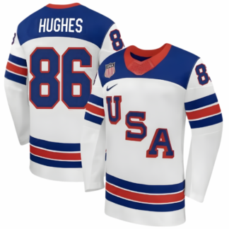 Jack Hughes USA Hockey Olympic Nike 2026 White Away Replica Jersey