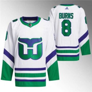 Men's Carolina Hurricanes #8 Brent Burns White 2023-24 Stitched Jersey Dzhi