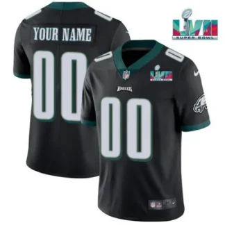Youth Philadelphia Eagles Active Player Custom Black Super Bowl LVII Patch Vapor Untouchable Limited Stitched Footb...