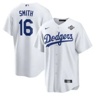 Youth Los Angeles Dodgers #16 Will Smith White 2025 World Series Home Replica Player Jersey