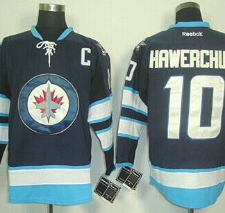 Winnipeg Jets #10 Dale Hawerchuk Navy Blue Jersey