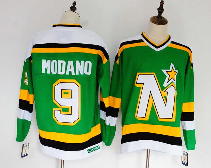 Stars 9 Mike Modano Green CCM Stitched Jersey