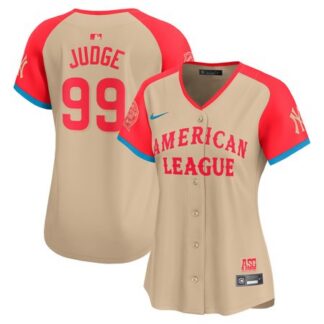 Women's American League #99 Aaron Judge Cream 2024 MLB All-Star Game Limited Player Jersey C2D0