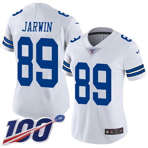 Nike Dallas Cowboys #89 Blake Jarwin White Women’s Stitched NFL 100th Season Vapor Untouchable Limited Jersey
