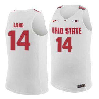 Ohio State Buckeyes #14 Joey Lane White College Basketball Jersey Dzhi