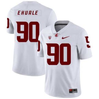 Washington State Cougars 90 Daniel Ekuale White College Football Jersey Dzhi