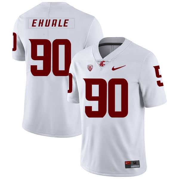 Washington State Cougars 90 Daniel Ekuale White College Football Jersey Dzhi