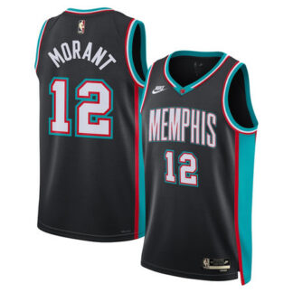 Men's Memphis Grizzlies #12 Ja Morant Nike Black Swingman Classic Edition Jersey