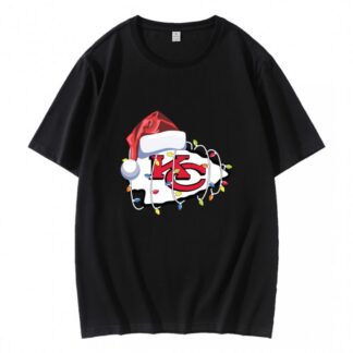 Chiefs With Santa Hat And Christmas Light T-Shirt