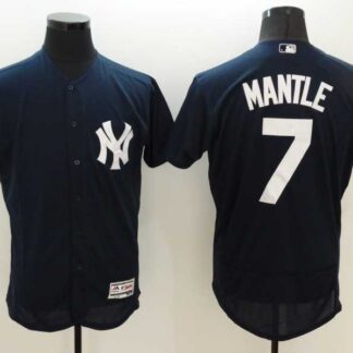 New York Yankees #7 Mickey Mantle Dark Blue 2016 Flexbase Collection Stitched Jersey