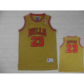 Men’s Chicago Bulls #23 Michael Jordan Yellow stitched Jersey