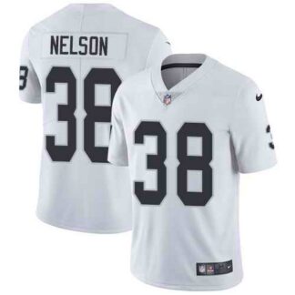 Nike Men & Women & Youth Raiders 38 Nick Nelson White NFL Vapor Untouchable Limited Jersey