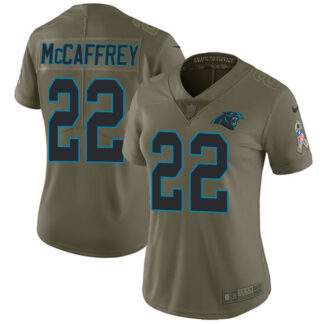 Nike Carolina Panthers #22 Christian McCaffrey Olive Women’s Stitched NFL Limited 2017 Salute to Service Jersey