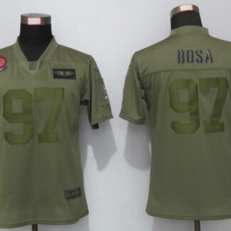 Women Nike San Francisco 49ers 97 Bosa Nike Camo 2019 Salute to Service Limited Jerseyy