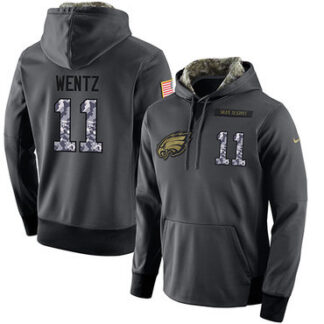 NFL Men's Nike Philadelphia Eagles #11 Carson Wentz Stitched Black Anthracite Salute to Service Player Performance...