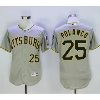 Pirates #25 Gregory Polanco Grey Flexbase Authentic Collection Stitched MLB Jersey