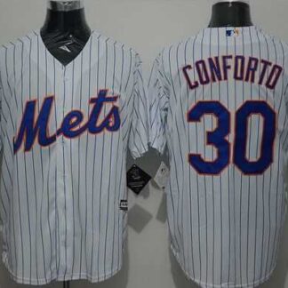 New York Mets #30 Michael Conforto White(Blue Strip) New Cool Base Stitched MLB Jersey