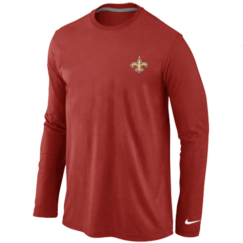 Men Nike New Orleans Saints Logo Long Sleeve T-Shirt Red