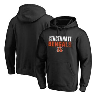 Cincinnati Bengals NFL Pro Line by Fanatics Branded Black Iconic Collection Fade Out Pullover Hoodie 90Hou