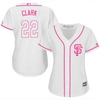 San Francisco Giants #22 Will Clark White/Pink Fashion Women’s Stitched MLB Jersey
