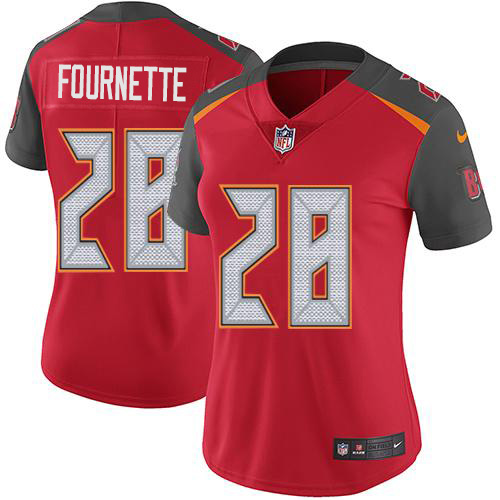 Tampa Bay Buccaneers #28 Leonard Fournette Red Team Color Women’s Stitched NFL Vapor Untouchable Limited Jersey
