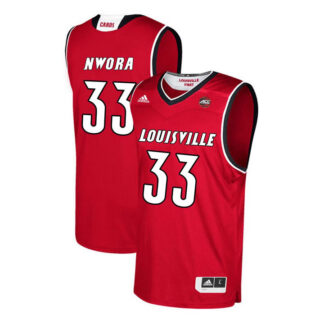 Louisville Cardinals 33 Jordan Nwora Red College Basketball Jersey Dzhi