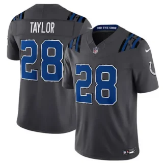 Men's Indianapolis Colts #28 Jonathan Taylor Charcoal 2026 Rivalries Collection Vapor F.U.S.E. Limited Jersey