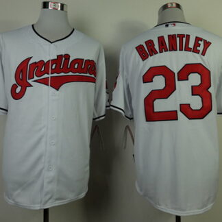 Cleveland Indians #23 Michael Brantley White Jersey