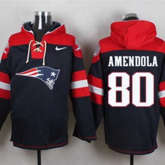 New England Patriots #80 Danny Amendola Navy Blue Player Stitched Pullover NFL Hoodie